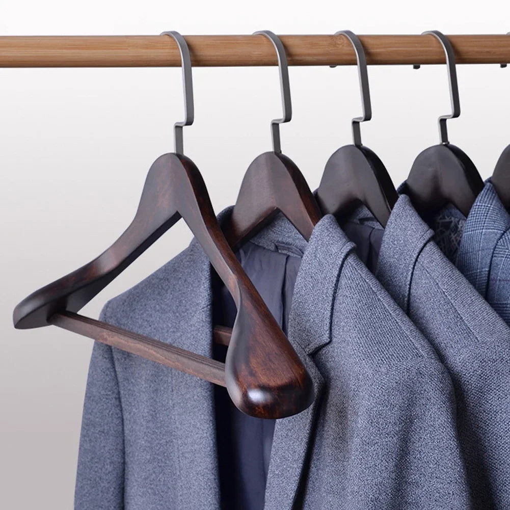 Elegant Collection Wooden Hangers With Curved Design For Garment Shape Preservation