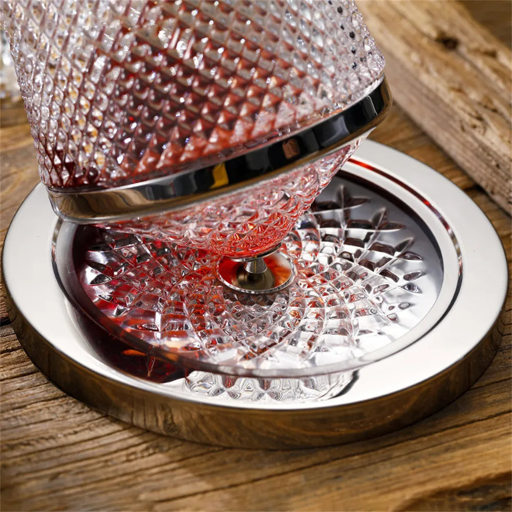 Elegant Crystal Wine Decanter With 360 Degree Spin For Richer Aeration