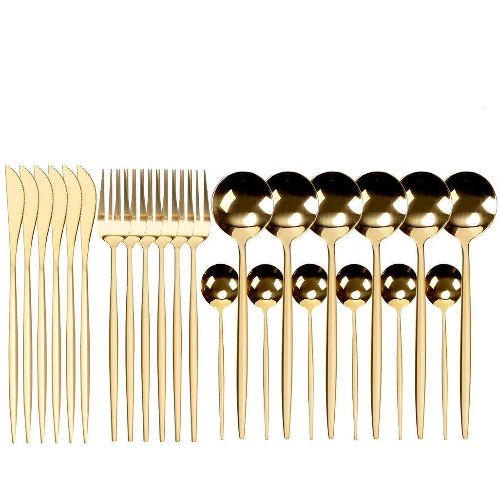 Matte Black Flatware Set With Portable Case For Outdoor Dining