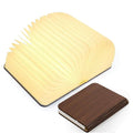 Foldable Book Lamp With Wooden Cover And Adjustable Angles Night Light