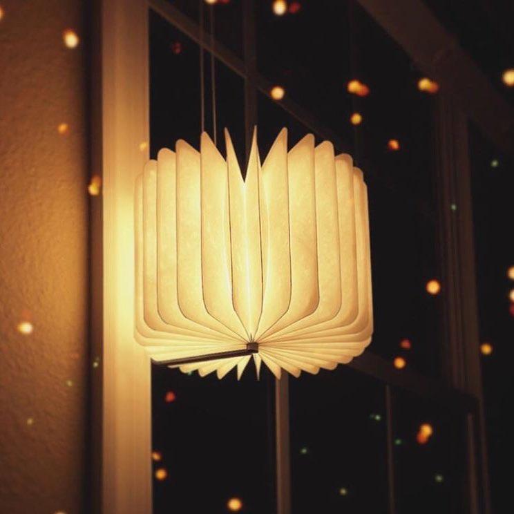 Foldable Book Lamp With Wooden Cover And Adjustable Angles Night Light