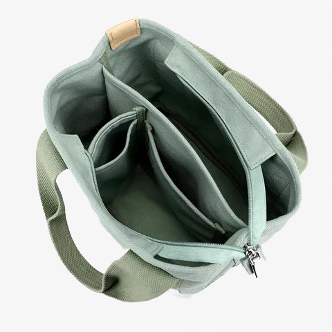 Handmade Tote Bag With Multi Pocket Organization For Daily Use In Lightweight Canvas