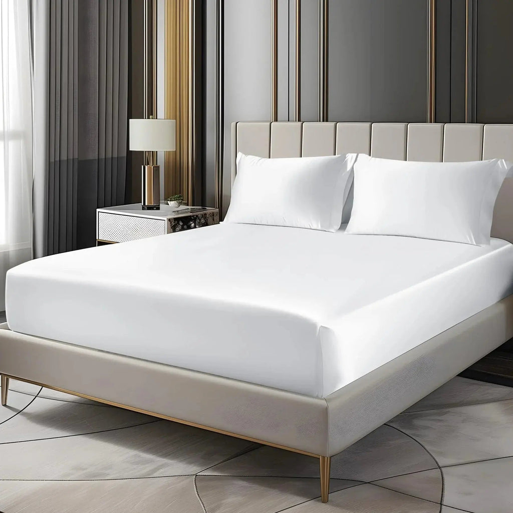 Elegant Home Satin Deep Pocket Fitted Sheets For Soft Comfortable Sleep