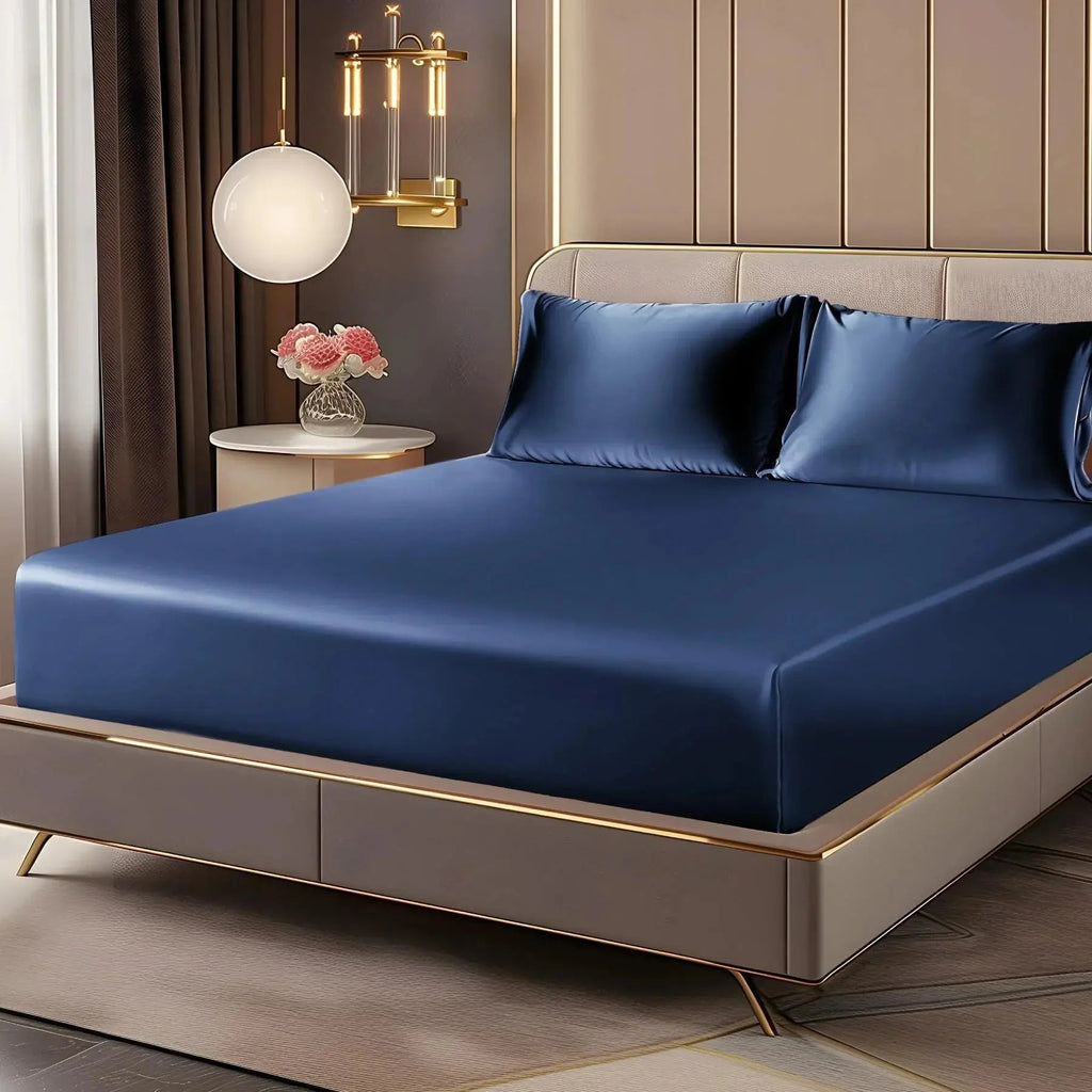 Elegant Home Satin Deep Pocket Fitted Sheets For Soft Comfortable Sleep