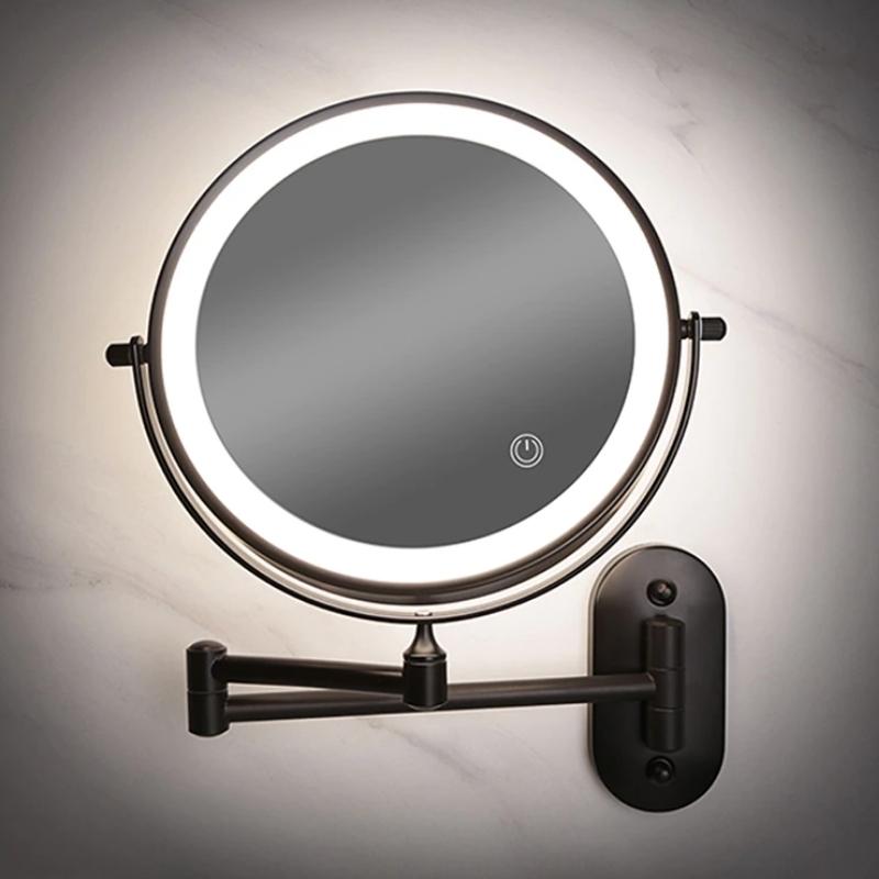 Sleek Magnifying Mirror With LED Lighting For Flawless Makeup