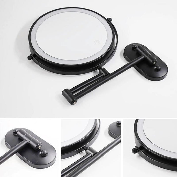 Sleek Magnifying Mirror With LED Lighting For Flawless Makeup