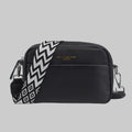 Genuine Leather Crossbody Bag With Patterned Strap For Everyday Style