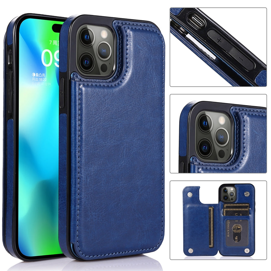 Sleek Leather Wallet Case For Phone With Card Slots And Magnetic Closure