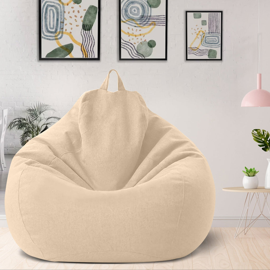 Premium Linen Bean Bag Cover Ergonomic Comfort Design