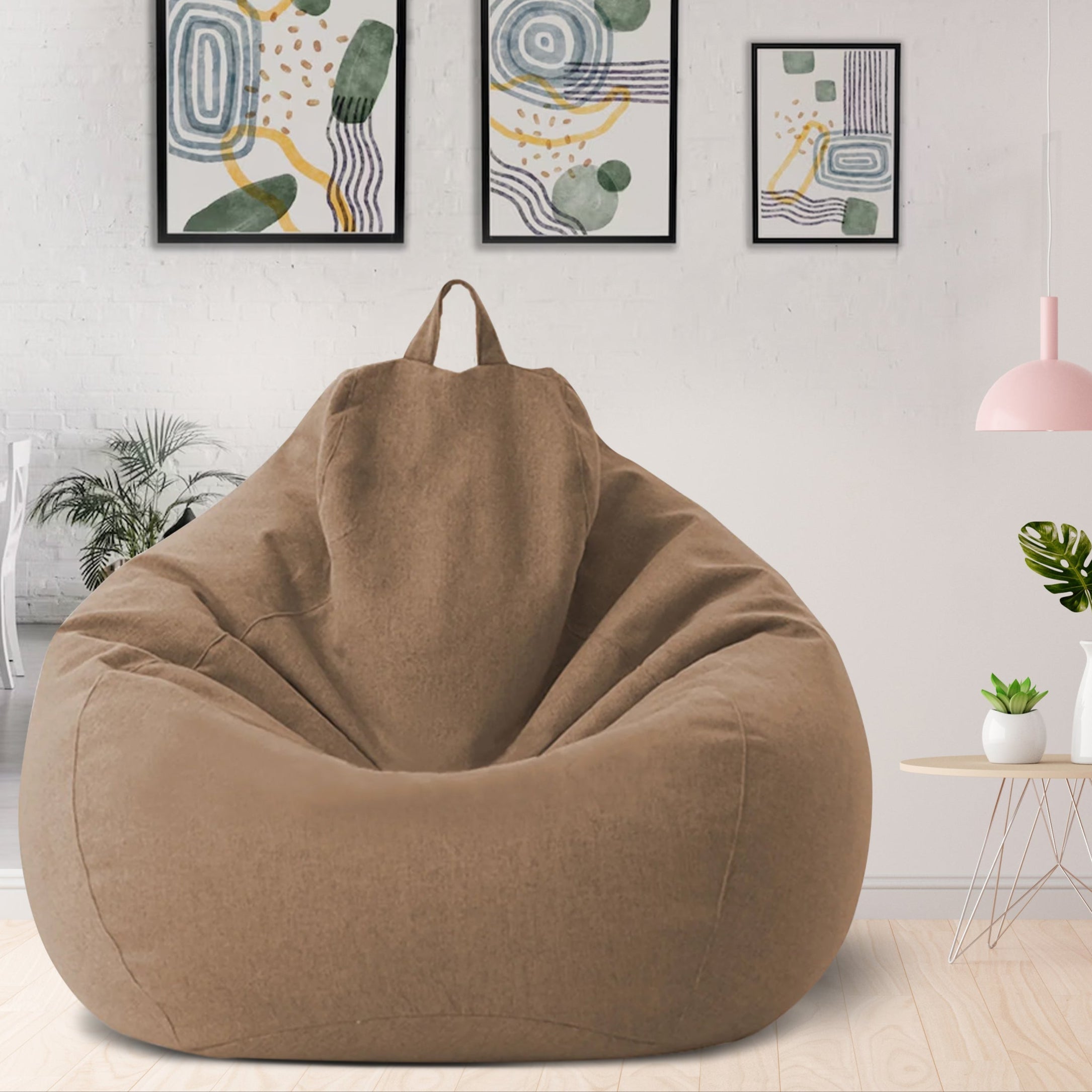 Premium Linen Bean Bag Cover Ergonomic Comfort Design