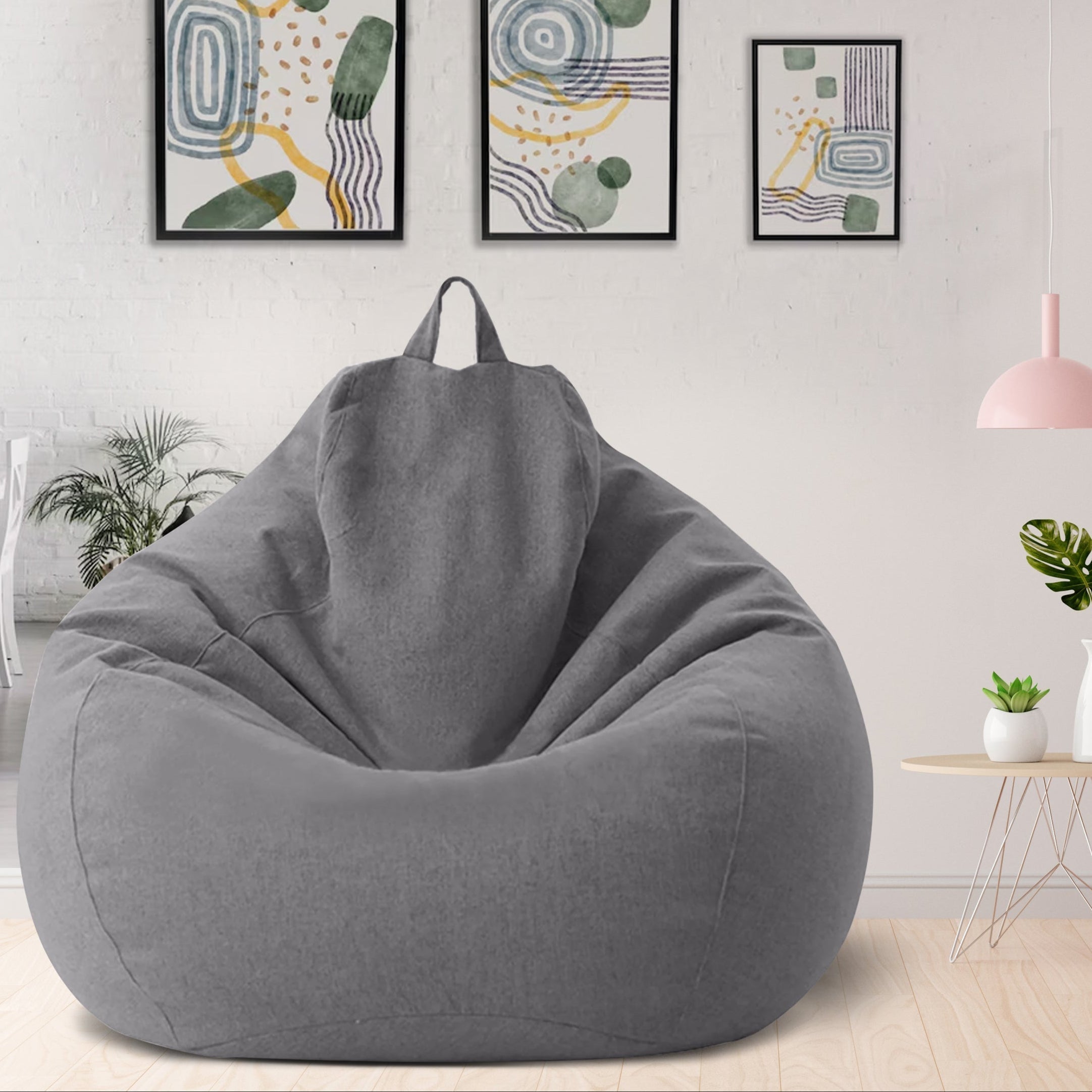 Premium Linen Bean Bag Cover Ergonomic Comfort Design