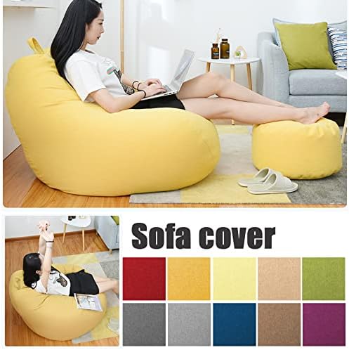 Premium Linen Bean Bag Cover Ergonomic Comfort Design