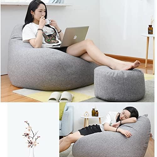 Premium Linen Bean Bag Cover Ergonomic Comfort Design