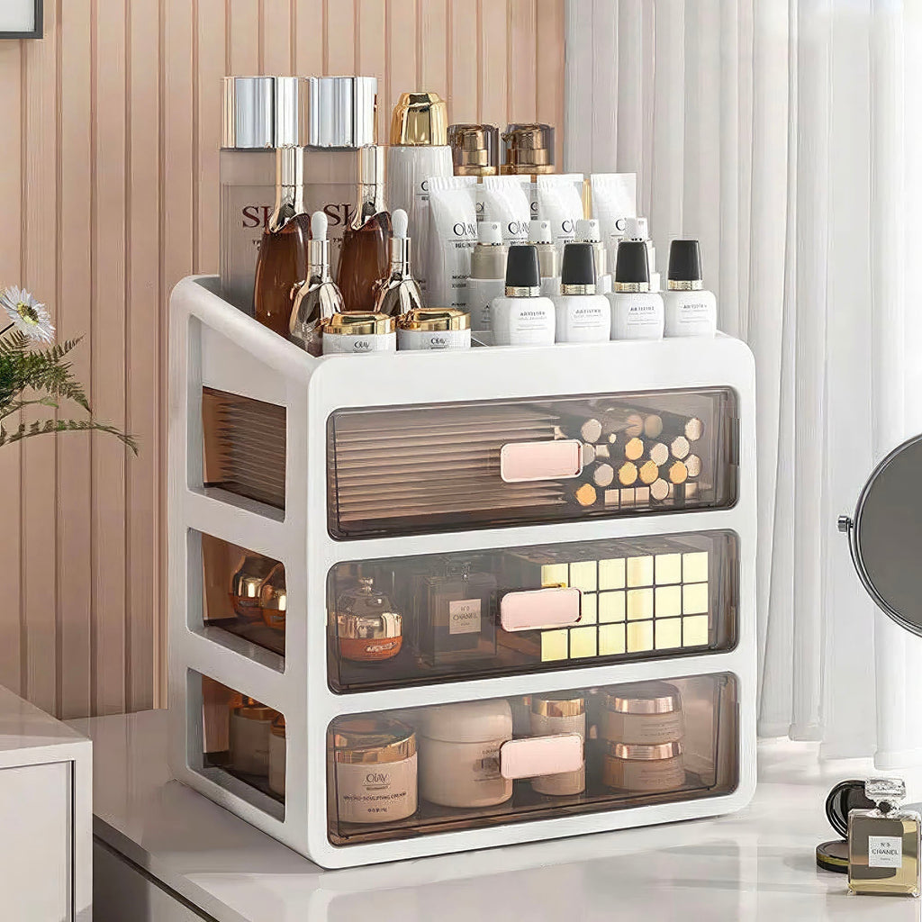 Elegant Makeup Organizer With Multiple Compartments For A Neat Vanity