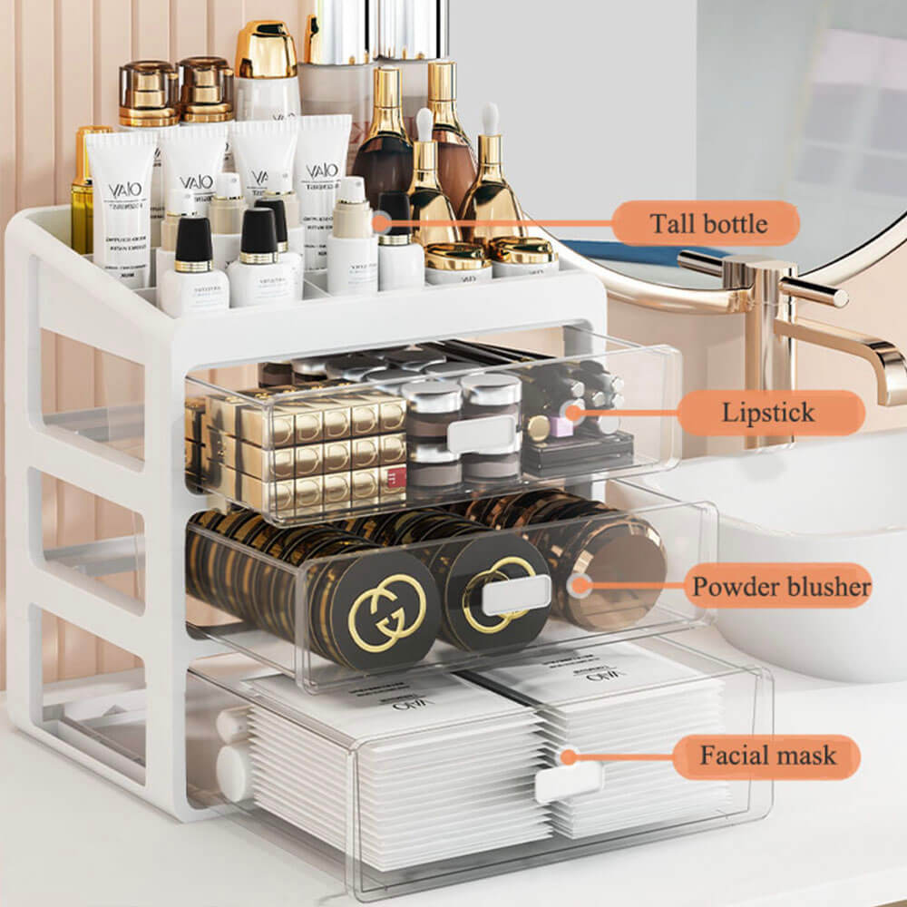 Elegant Makeup Organizer With Multiple Compartments For A Neat Vanity
