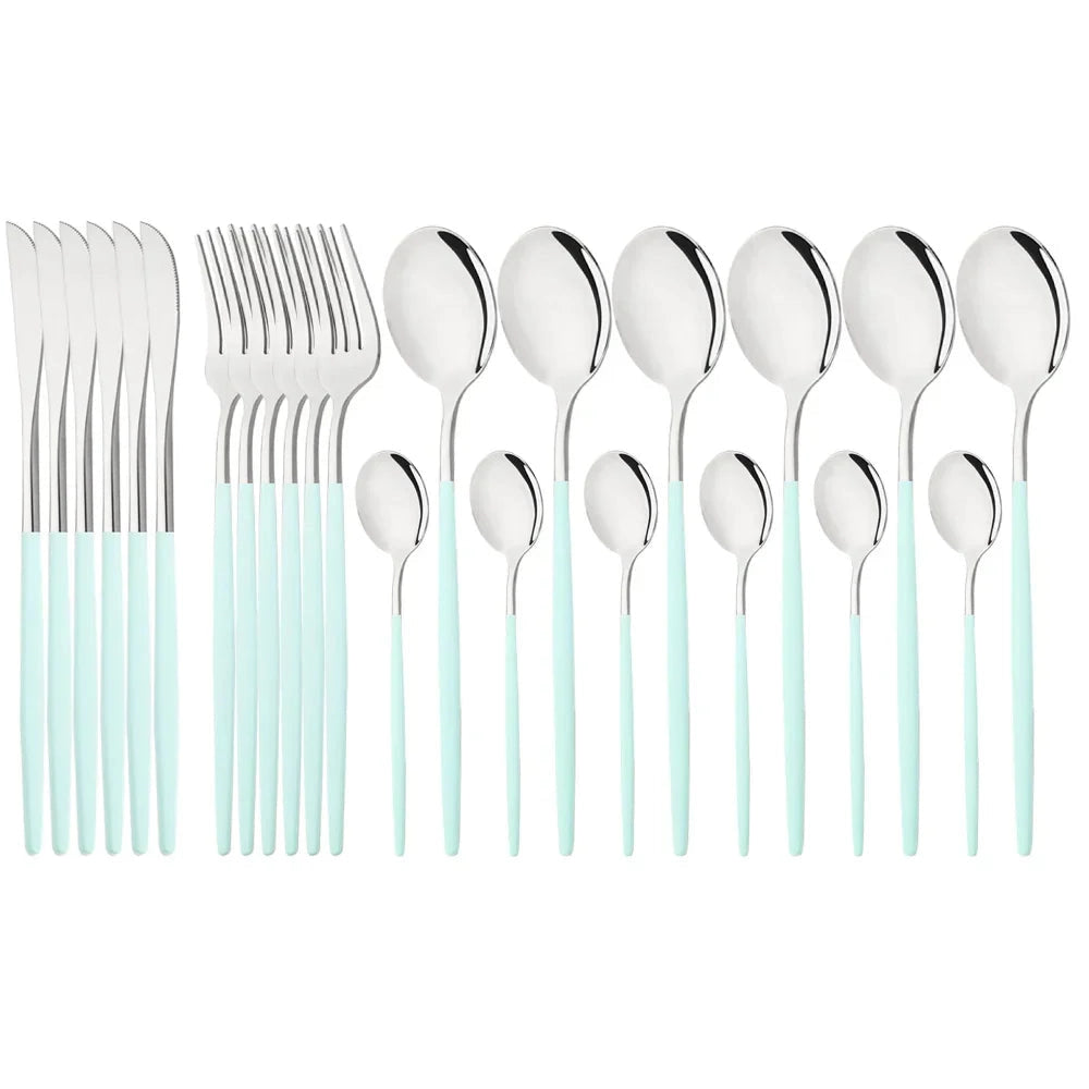 Pink Flatware Set With Ergonomic Handles For Elegant Dining