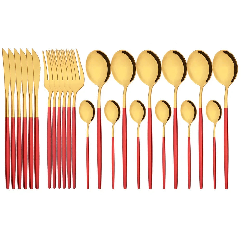 Pink Flatware Set With Ergonomic Handles For Elegant Dining