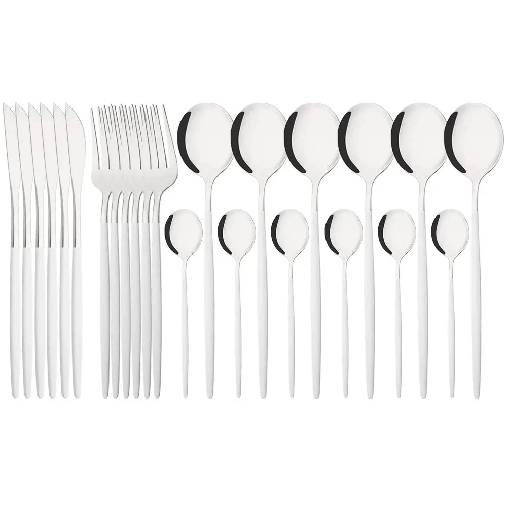 Pink Flatware Set With Ergonomic Handles For Elegant Dining