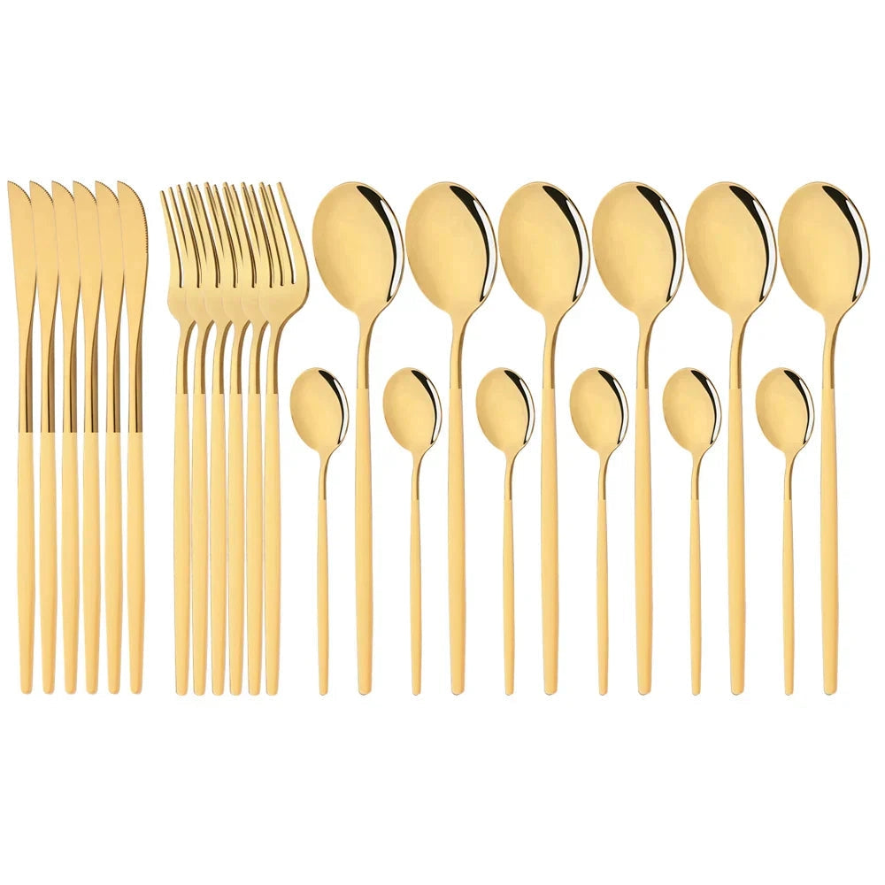 Pink Flatware Set With Ergonomic Handles For Elegant Dining