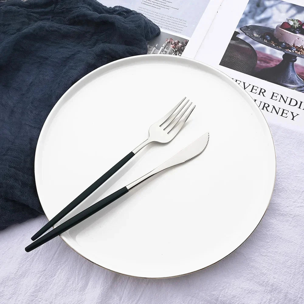 Pink Flatware Set With Ergonomic Handles For Elegant Dining