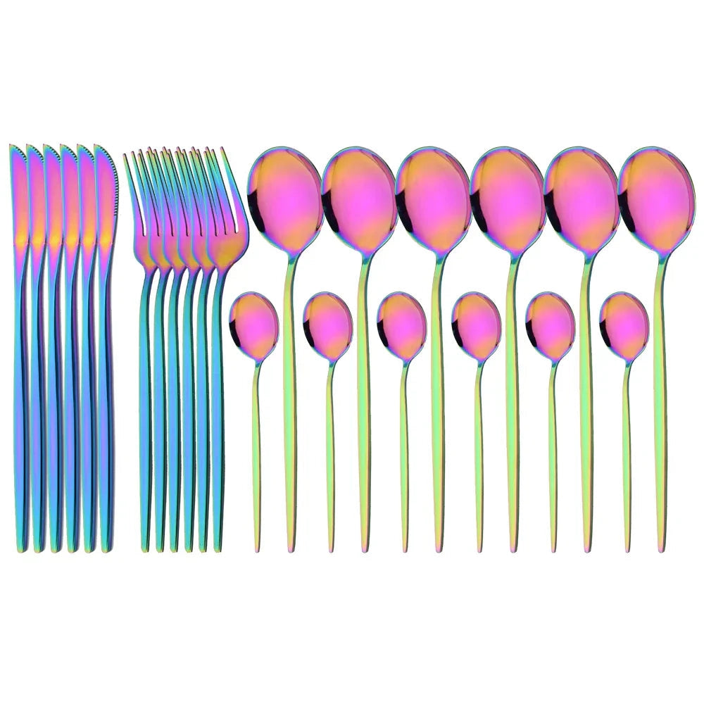 Pink Flatware Set With Ergonomic Handles For Elegant Dining