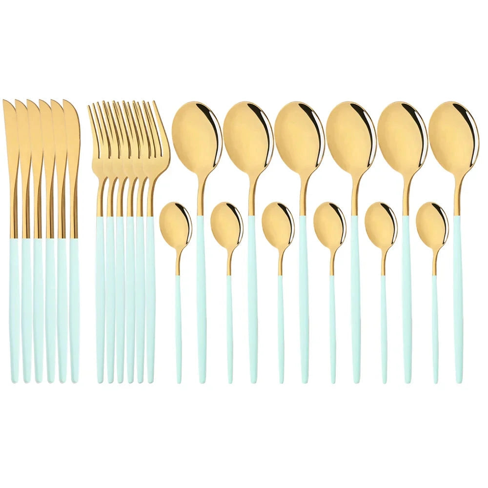 Pink Flatware Set With Ergonomic Handles For Elegant Dining