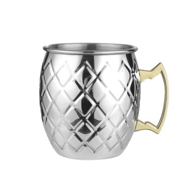 Stainless Steel Moscow Mule Mugs Set With High Gloss Finish For Chilled Cocktails