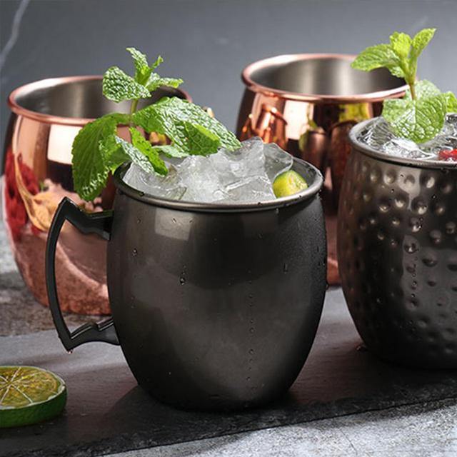 Stainless Steel Moscow Mule Mugs Set With High Gloss Finish For Chilled Cocktails