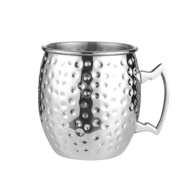 Stainless Steel Moscow Mule Mugs Set With High Gloss Finish For Chilled Cocktails