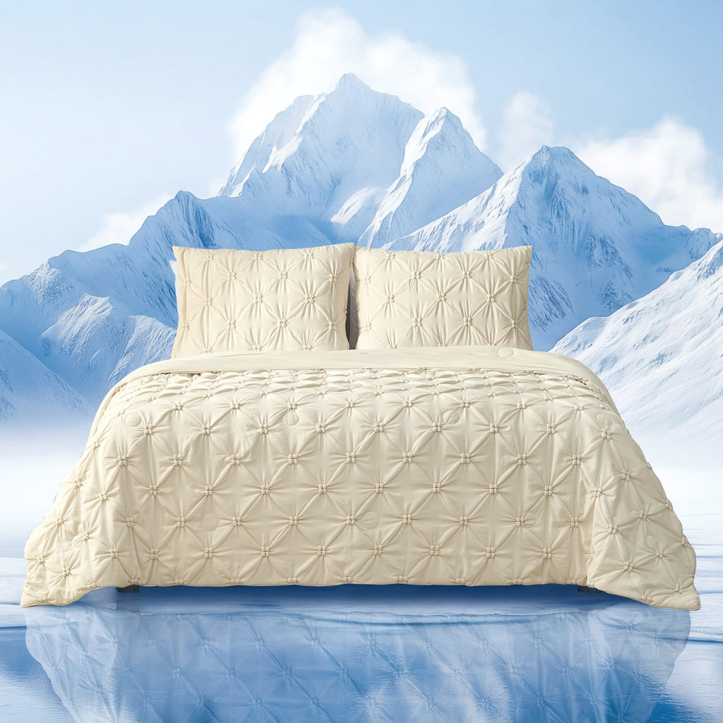 Elegant Pintuck Cooling Comforter With Breathable And Lightweight Design