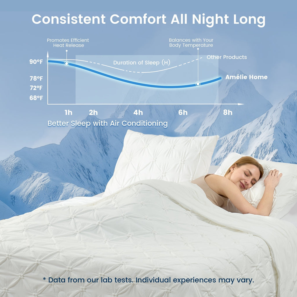 Elegant Pintuck Cooling Comforter With Breathable And Lightweight Design