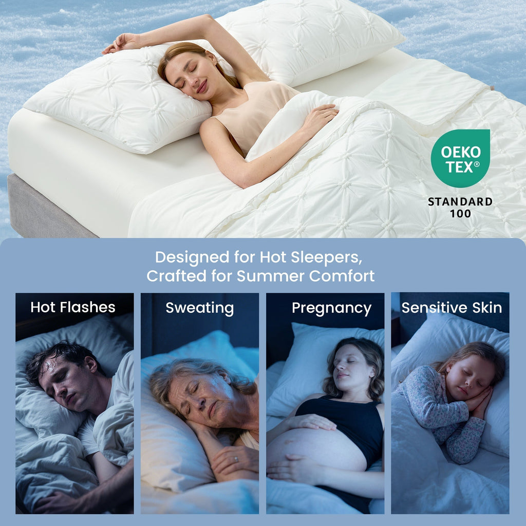 Elegant Pintuck Cooling Comforter With Breathable And Lightweight Design