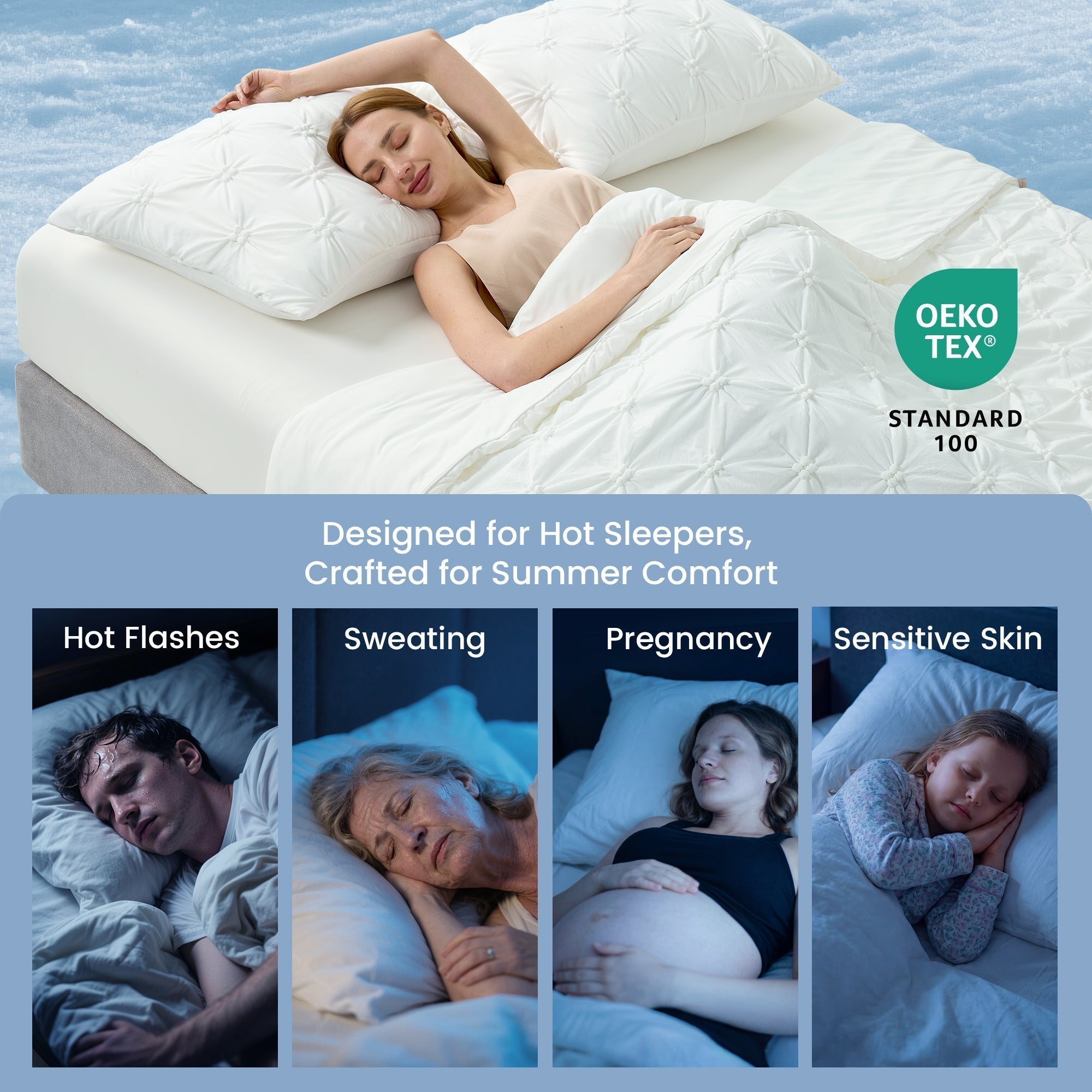 Elegant Pintuck Cooling Comforter With Breathable And Lightweight Design