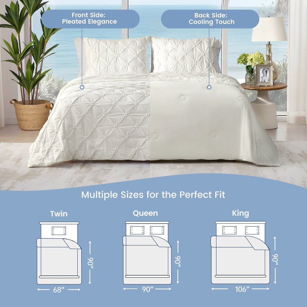 Elegant Pintuck Cooling Comforter With Breathable And Lightweight Design
