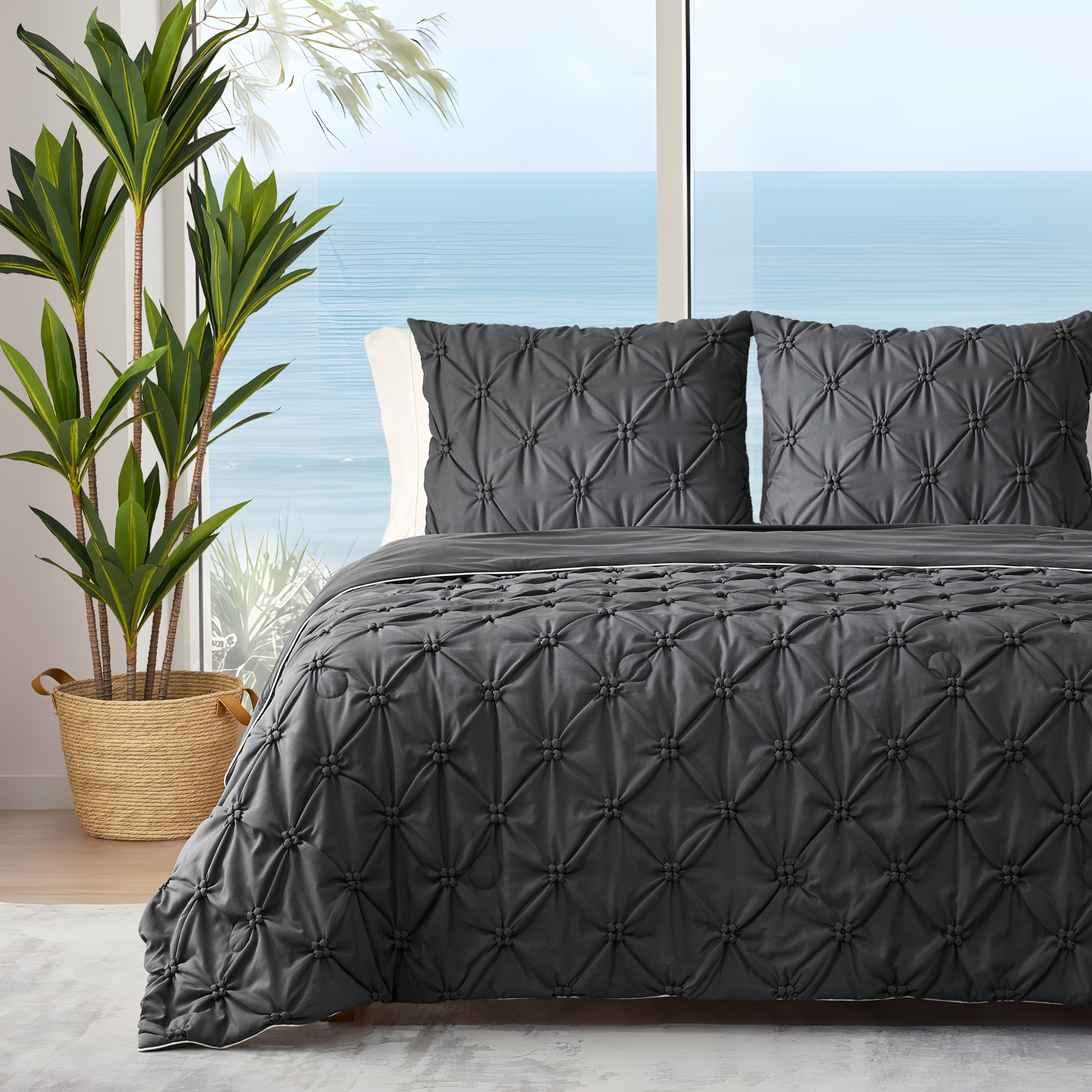 Elegant Pintuck Cooling Comforter With Breathable And Lightweight Design