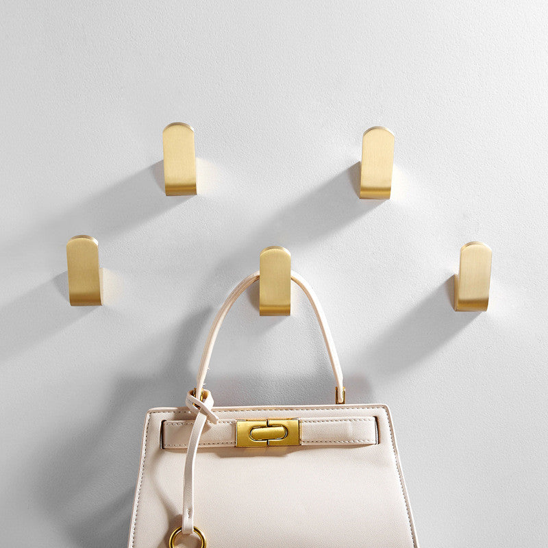Elegant Wall Hooks Modern Golden Brass Robe Hooks With Durable Design For Organized Spaces
