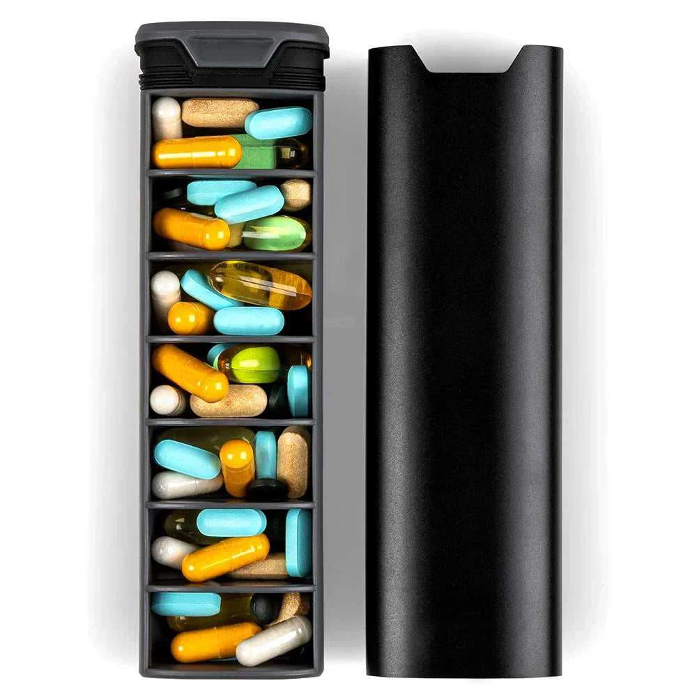 Elegant 7-Compartment Weekly Organizer With Secure Closure