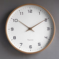 Minimalist Wall Clock In Warm Wood Finish With Quartz Movement