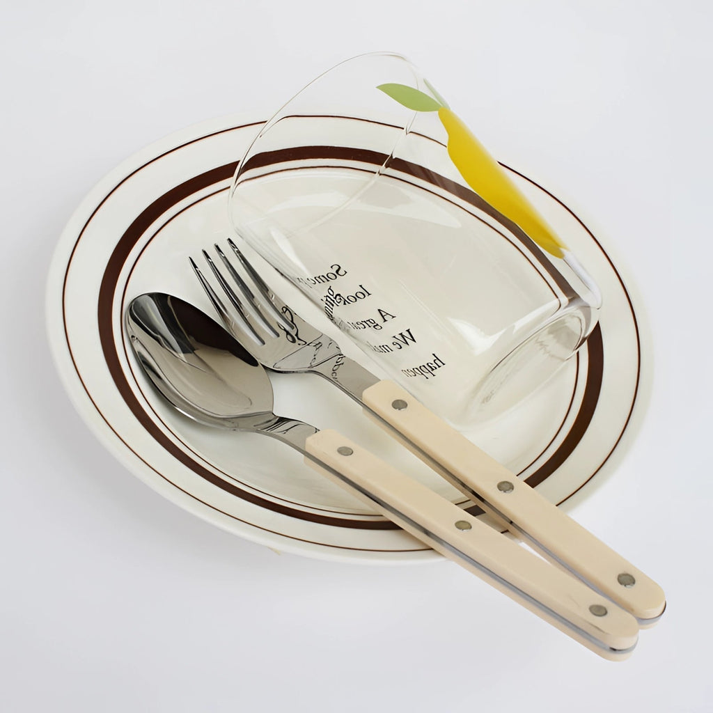 Elegant 24-Piece Stainless Flatware Set With Black Handles For Stylish Dining