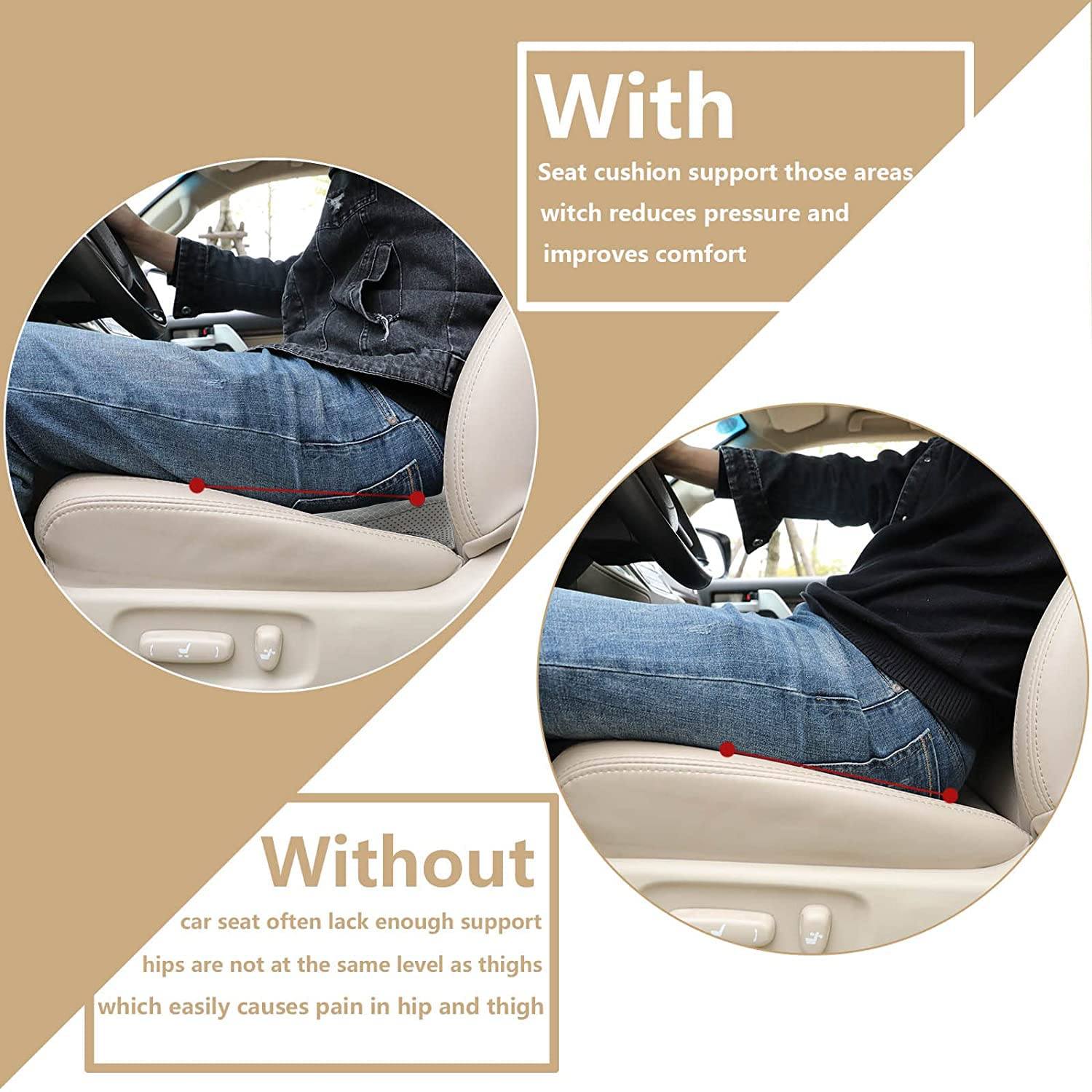 Height Boost Seat Cushion With Non Slip Base For Clearer Driving Visibility