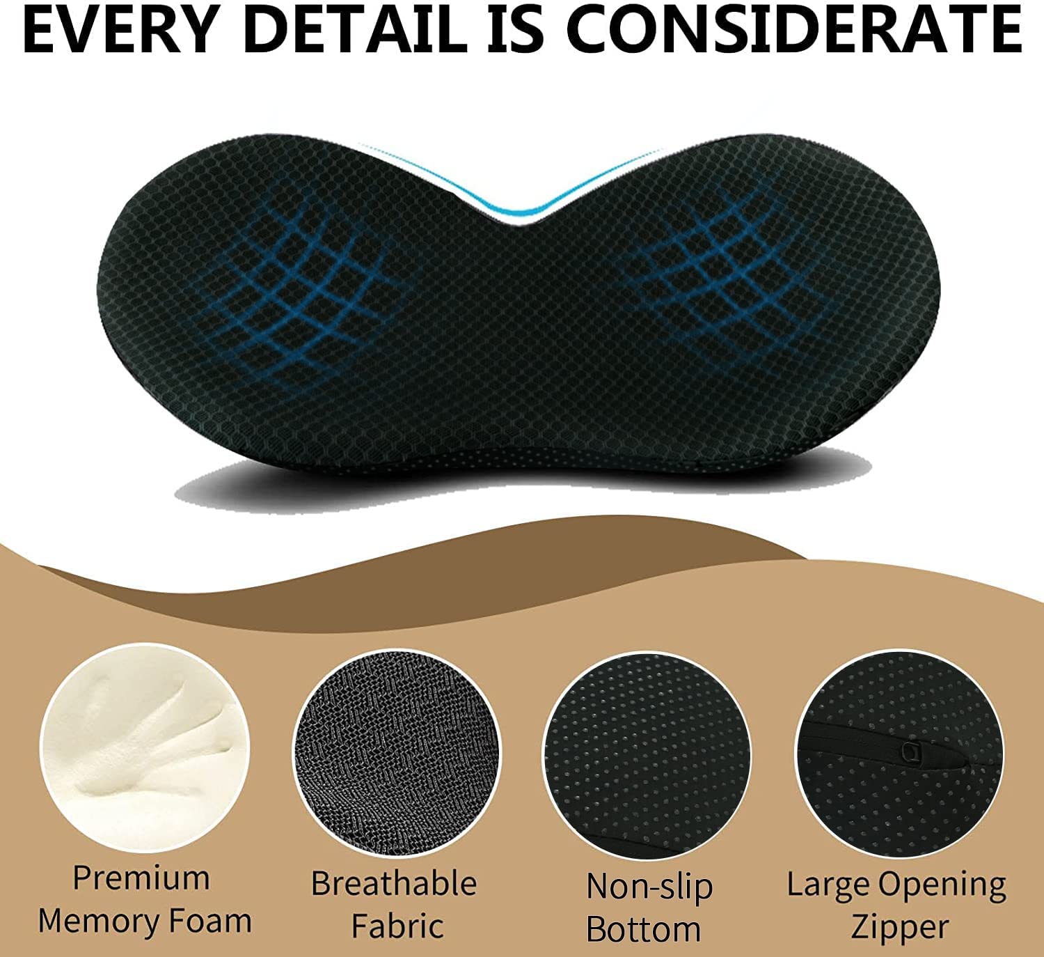 Height Boost Seat Cushion With Non Slip Base For Clearer Driving Visibility