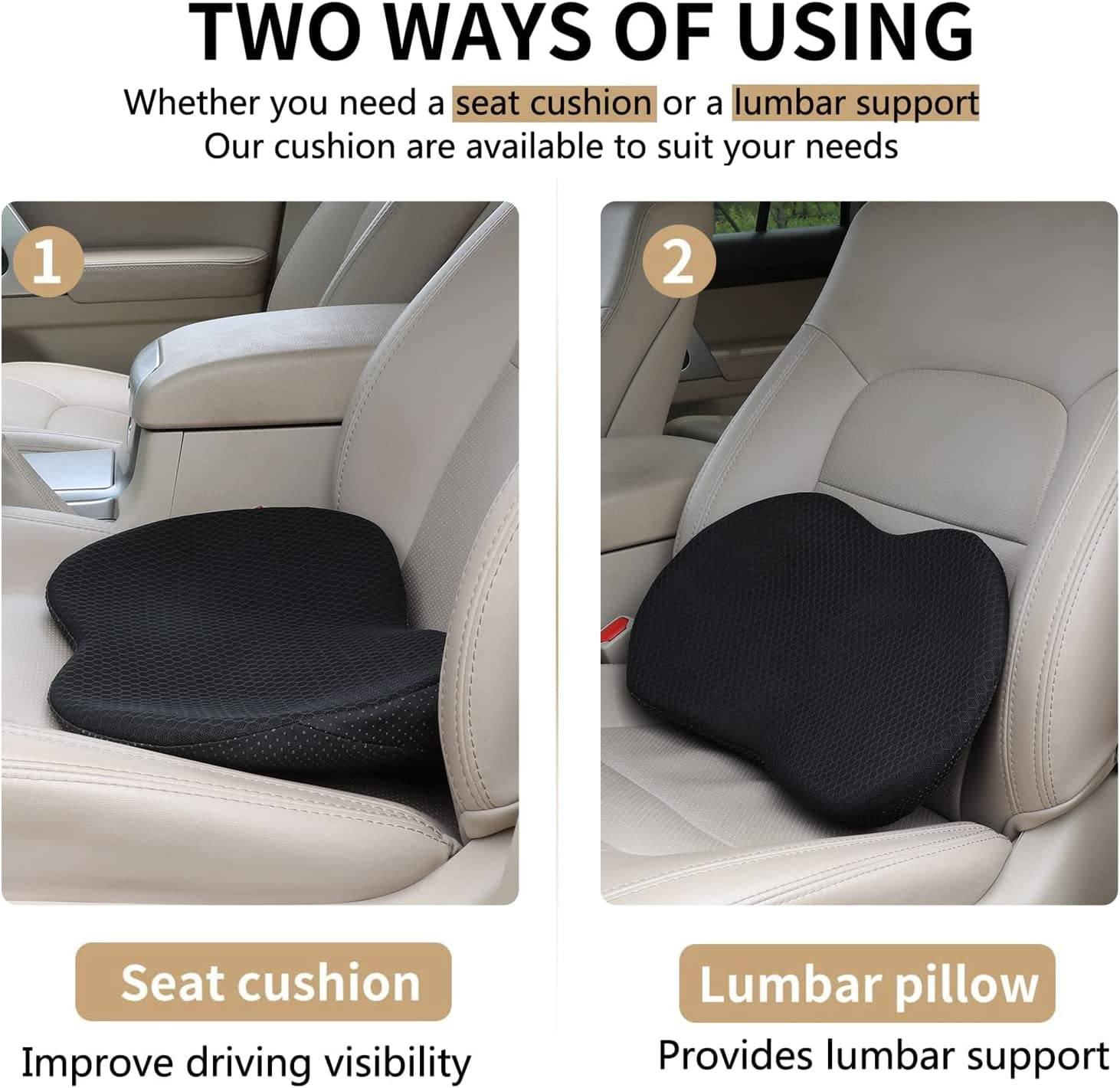 Height Boost Seat Cushion With Non Slip Base For Clearer Driving Visibility