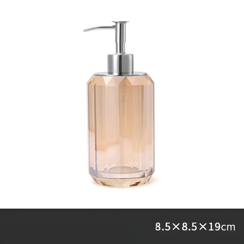 Elite Bath Accessories Set With Crystal Glass Detailing