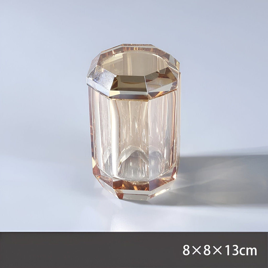 Elite Bath Accessories Set With Crystal Glass Detailing