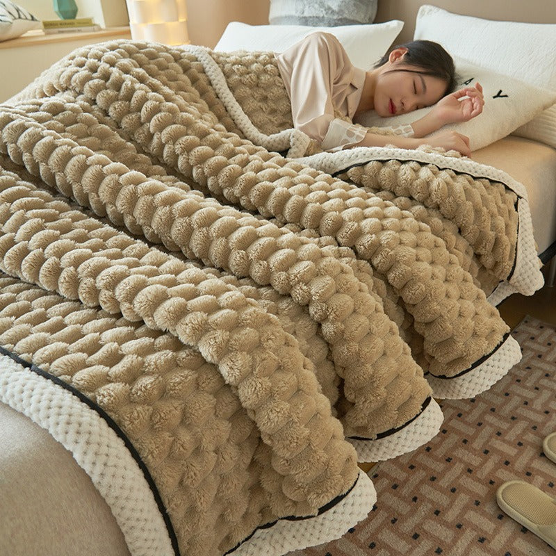 Eloise Collection Soft Flannel Fleece Blanket With Velvet Design For Year Round Comfort