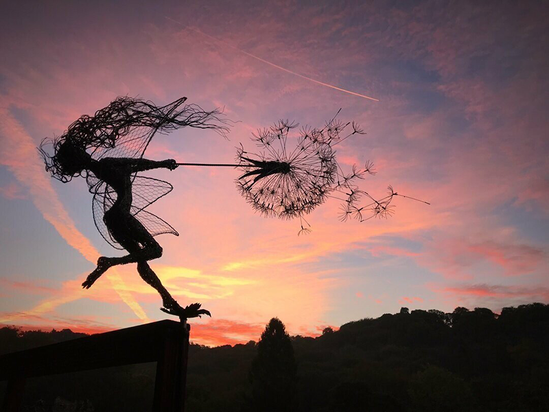 Whimsical Fairy Garden Ornaments With Dandelion Design For Outdoor Wall Art
