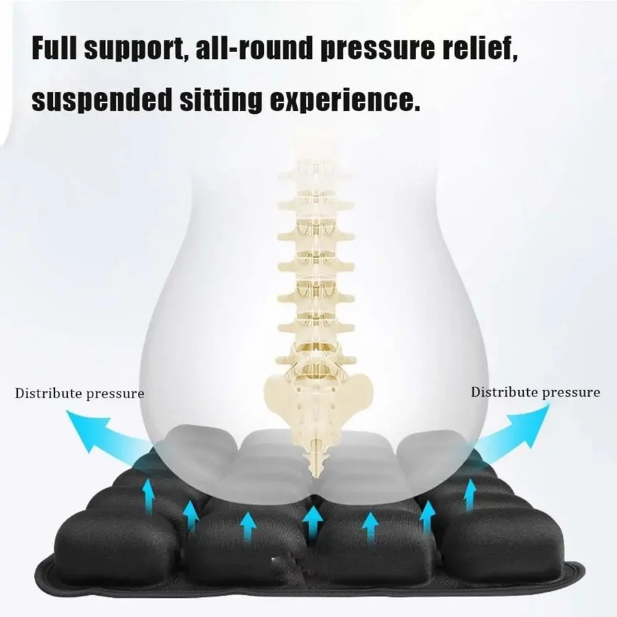 ErgoComfort Lightweight Travel Cushion Pad With Adjustable Firmness And Aircell Technology