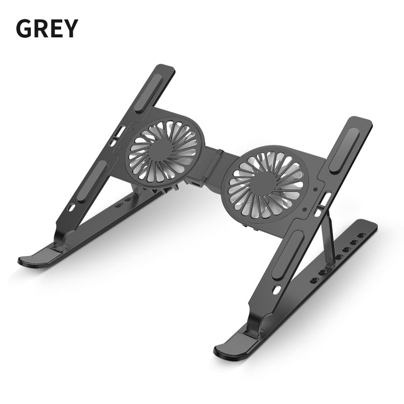 ErgoLift Adjustable Laptop Riser With Built-In Cooling Fan For Desk