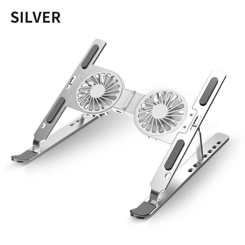 ErgoLift Adjustable Laptop Riser With Built-In Cooling Fan For Desk