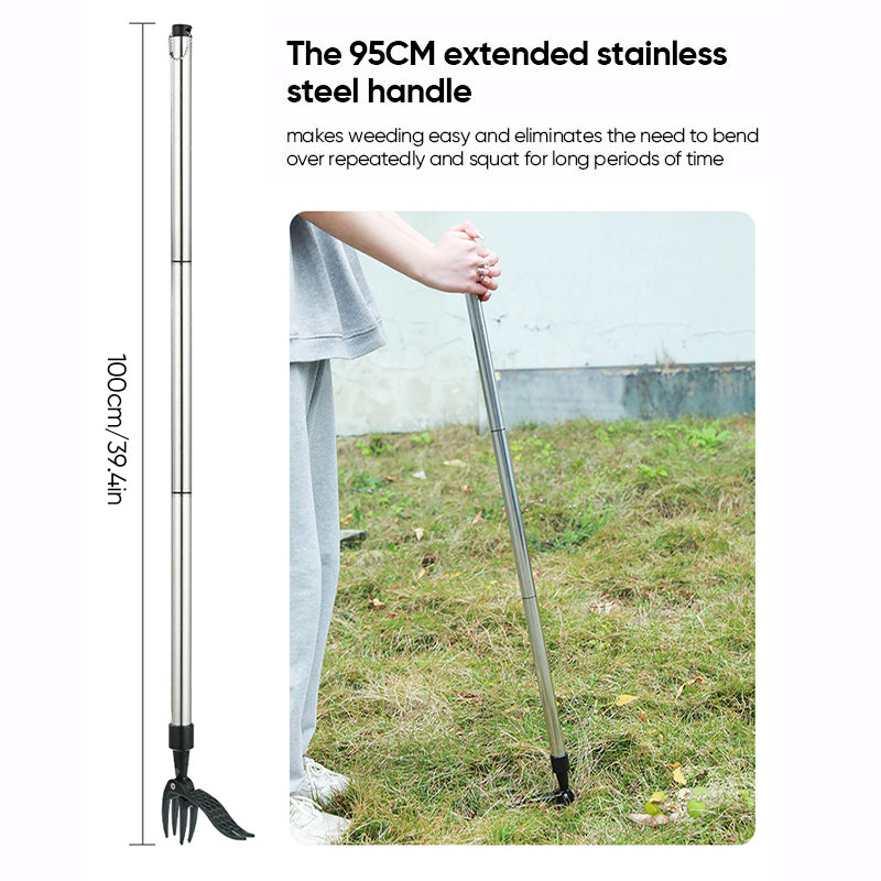 ErgoWeed Stainless Steel Weeder With Detachable Handle For Easy Weeding
